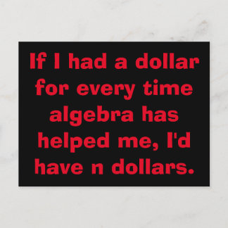 Math Algebra Postcards Vykort