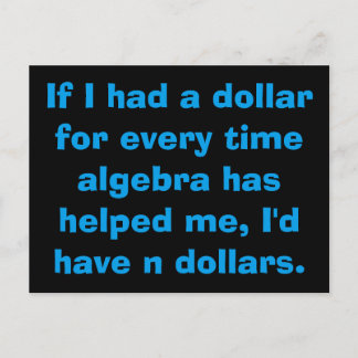Math Algebra Postcards Vykort