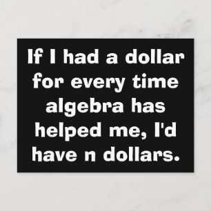 Math Algebra Postkort Vykort