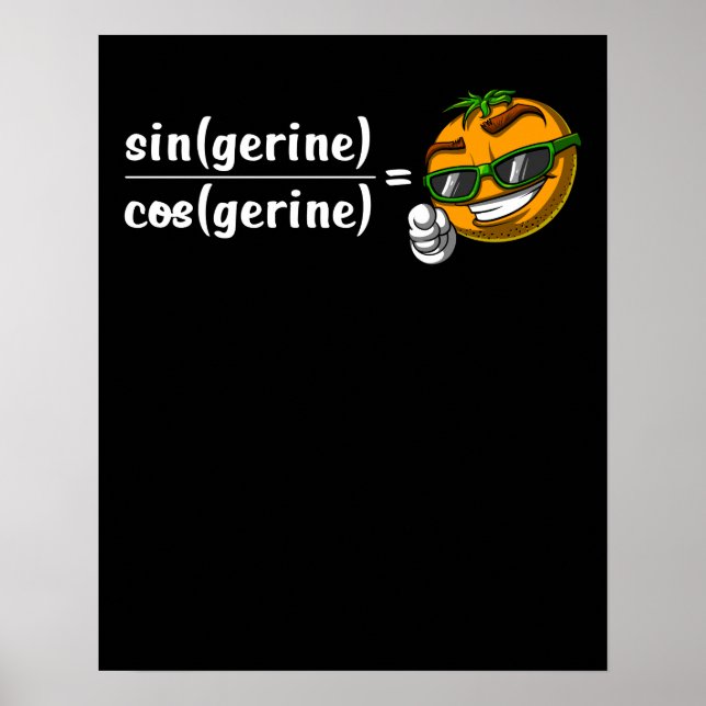 Math Algebra Tangerine Funny Science Joke Poster (Framsidan)