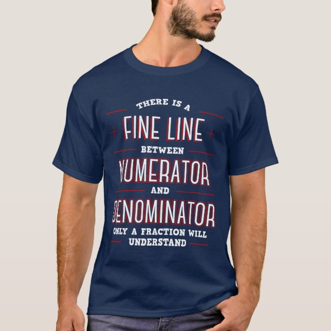 Math Algebraic Fractions Number Ratios Integers Di T Shirt (Framsida)