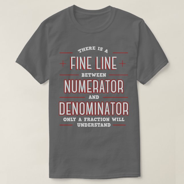 Math Algebraic Fractions Number Ratios Integers di T Shirt (Design framsida)