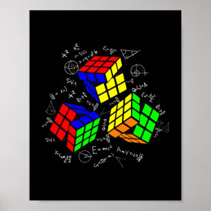 Math Älskare Cuber Speed Cubing Puzzles Funny Cube Poster
