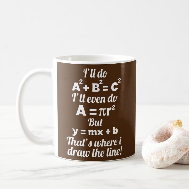 Math Älskare där jag ritade linjen lustigt Kaffemugg (Med munk)