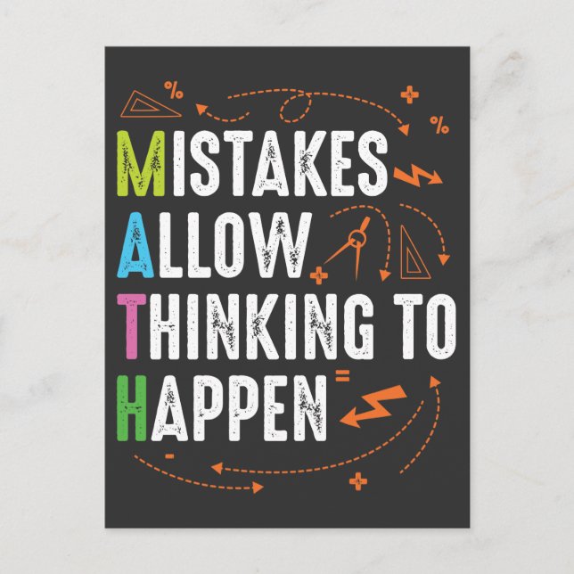 Math Älskare Lacher Algebra Geometry Vykort (Framsida)