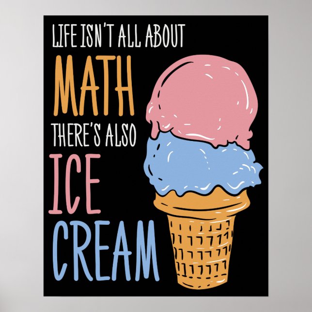 Math and Ice Cream Mathematics Teacher Gag Poster (Framsidan)
