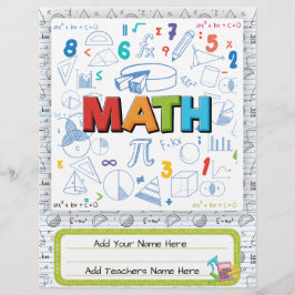 Math Anpassningsbar Binder Cover | Redigerbar desi Reklamblad