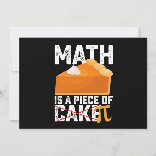 Math är en Biet i Cake Pi Day-Låryn Inbjudningar (Framsida)