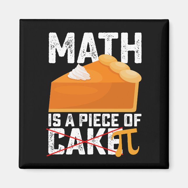 Math är en Biet i Cake Pi Day-Låryn Magnet (Framsidan)