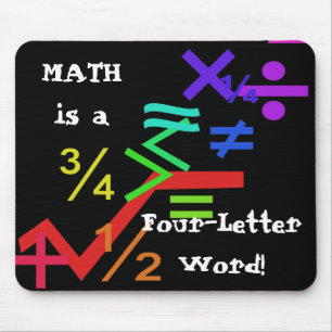 Math är ett ord Mousepad för fyra brev Musmatta