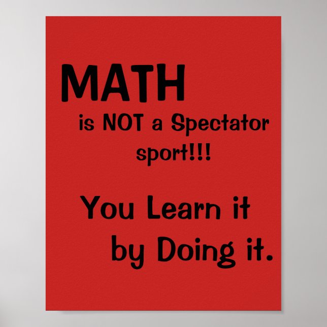 Math är ingen åskådarsport poster (Framsidan)