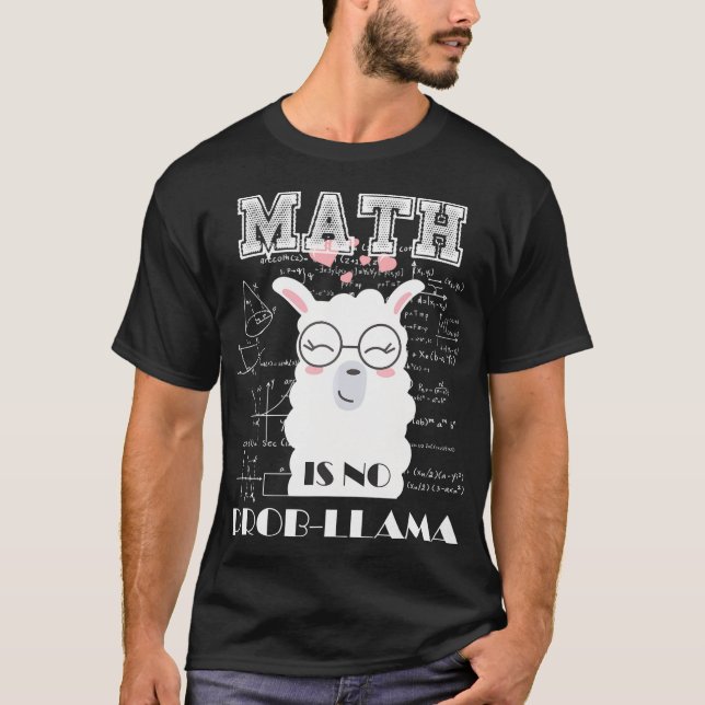 Math är ingen Prob-llama Back to school Funny T Shirt (Framsida)