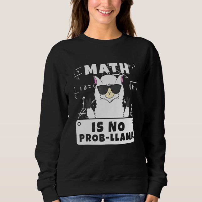 Math är ingen prob Llama-matematik T Shirt (Framsida)