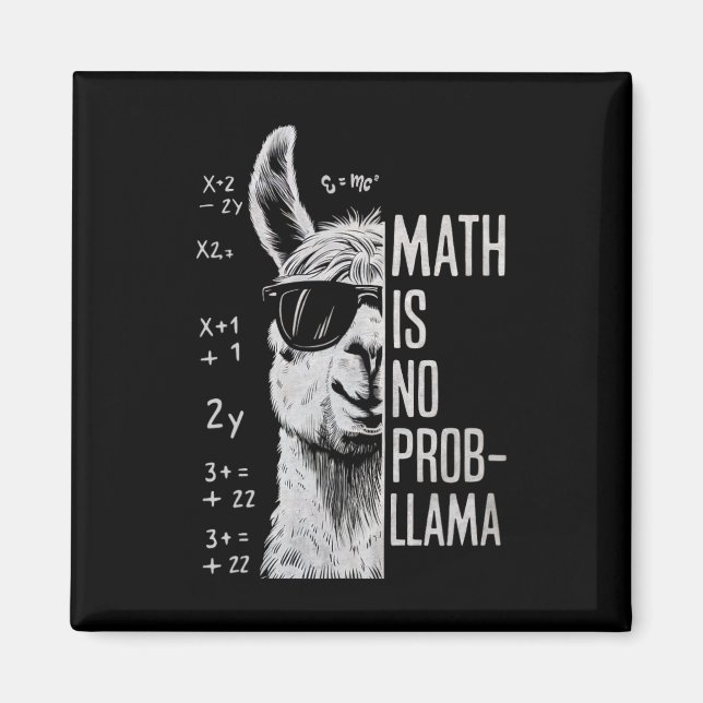 Math är ingen Prob-llama Rolig Lama Man Kvinna  Magnet (Framsidan)