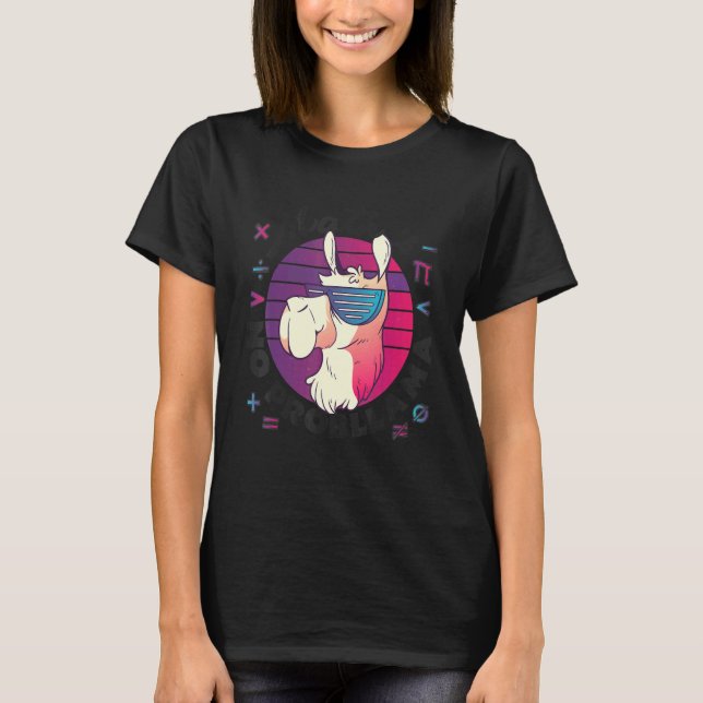 Math är ingen ProbLlama Math Llama-lärare Student T Shirt (Framsida)