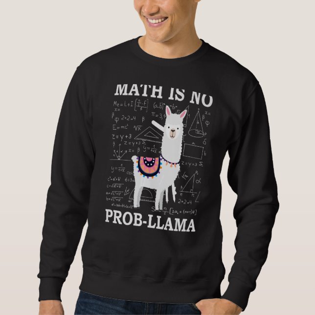 Math är ingen professor Llama-lärare Alpaca Lång Ärmad Tröja (Framsida)