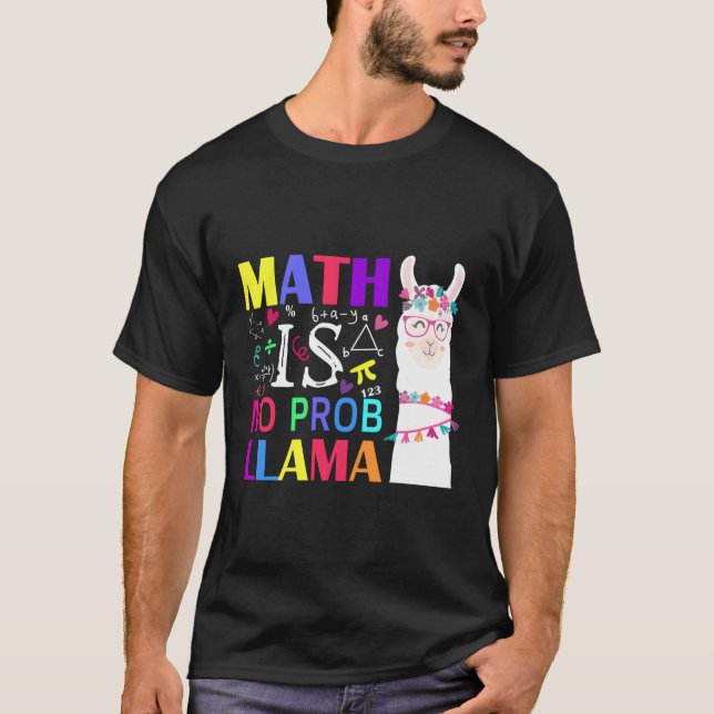 Math är ingen professor Llama-lärare i Student för T Shirt (Framsida)