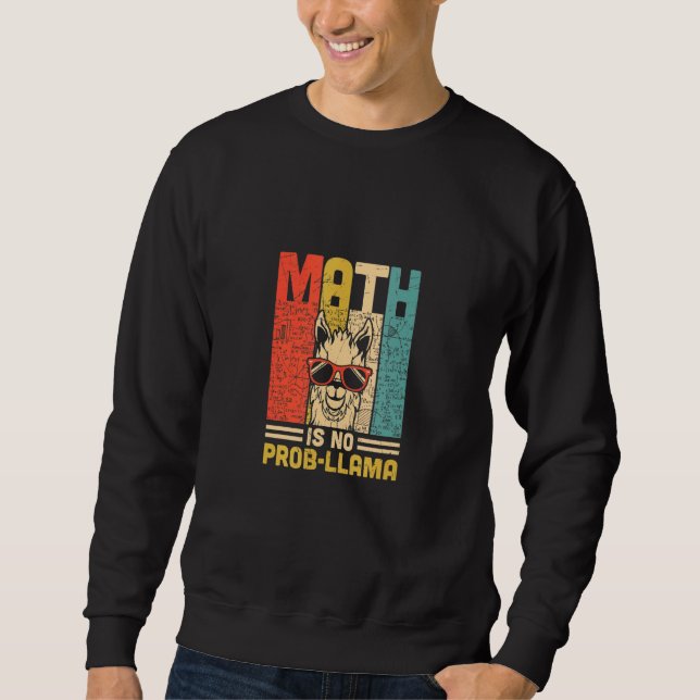 Math är ingen professor Llama Math Llama-lärare Lång Ärmad Tröja (Framsida)