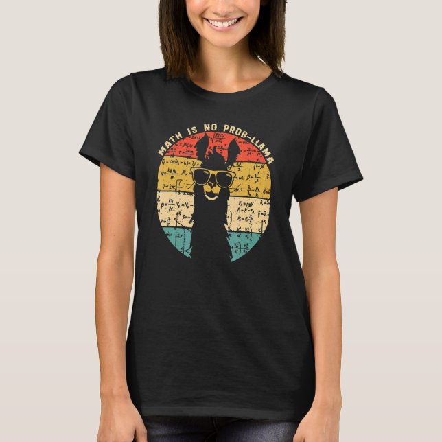 Math är ingen professor Llama Math Llama-lärare T Shirt (Framsida)