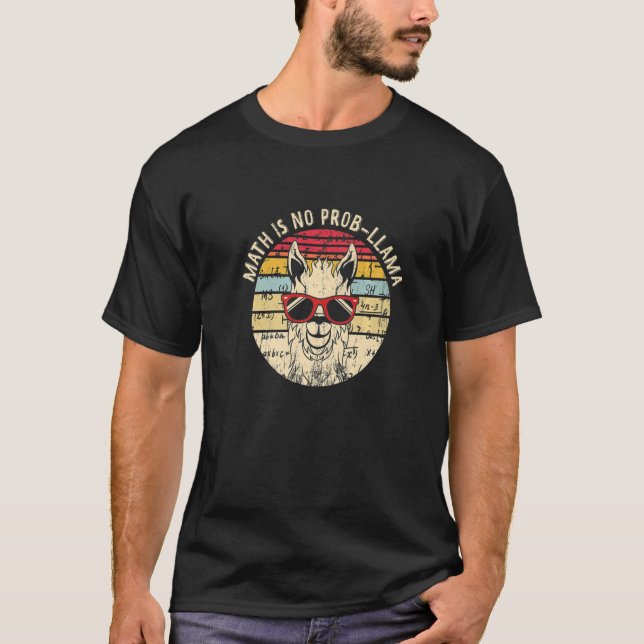 Math är ingen professor Llama Math Llama-lärare T Shirt (Framsida)