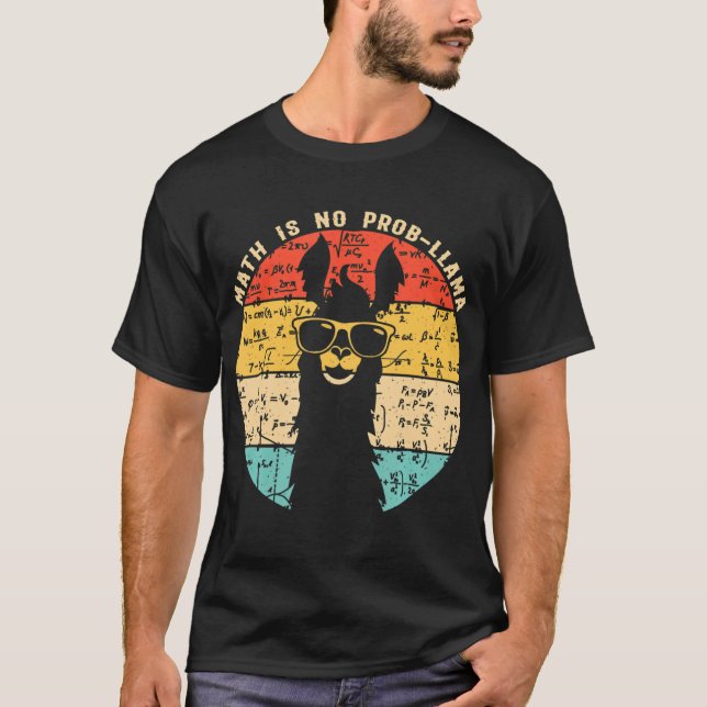Math är ingen professor Llama Math Llama-lärare T Shirt (Framsida)