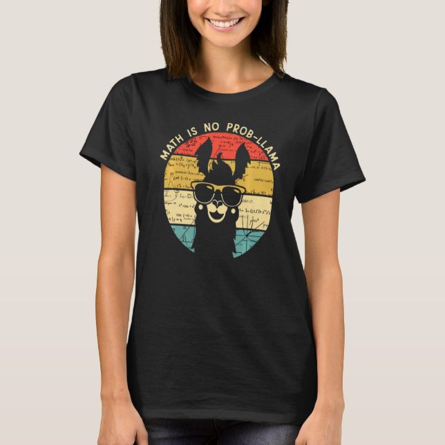 Math är ingen professor Llama Math Llama Math Teac T Shirt (Framsida)
