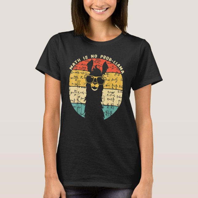 Math är ingen professor Llama Math Llama Teacher G T Shirt (Framsida)