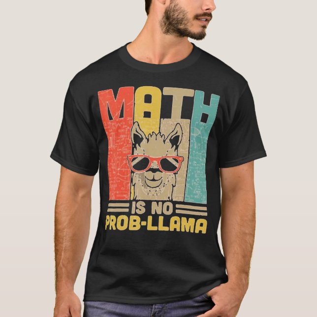 Math är ingen professor Llama Math Llama Tees T Shirt (Framsida)