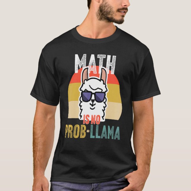 Math är ingen professor Llama Math Teacher T Shirt (Framsida)