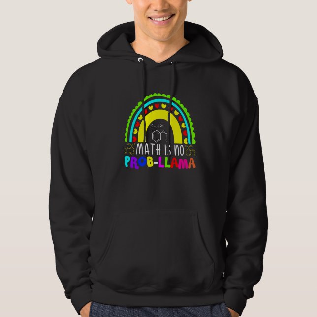 Math är inget "Prob Llama Rainbow" Hoodie (Framsida)
