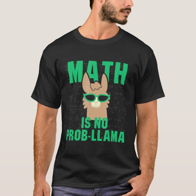 Math är inget problem med Roligten Llama Pun Teach T Shirt (Framsida)