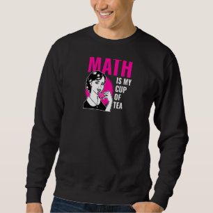 Math är Kopp i Tea Cute Math Lärare Lång Ärmad Tröja