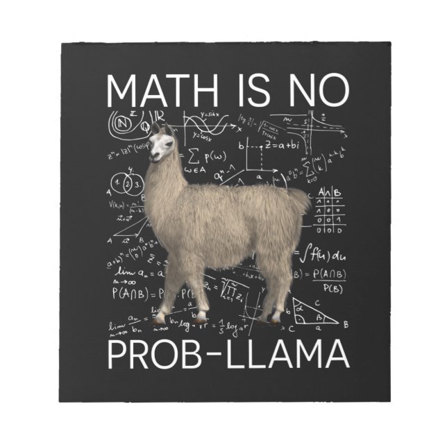 Math är No Prob-Llama - Math Llama Teacher Anteckningsblock (Framsida)