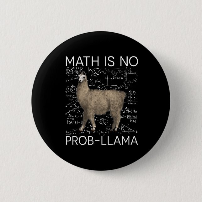 Math är No Prob-Llama - Math Llama Teacher Knapp (Framsida)