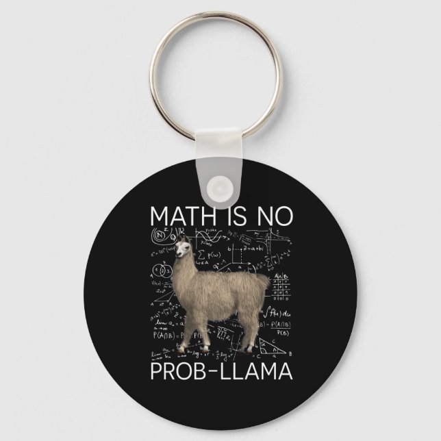 Math är No Prob-Llama - Math Llama Teacher Nyckelring (Framsida)