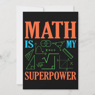 Math är Superpower Teacher Mathematics Math Inbjudningar