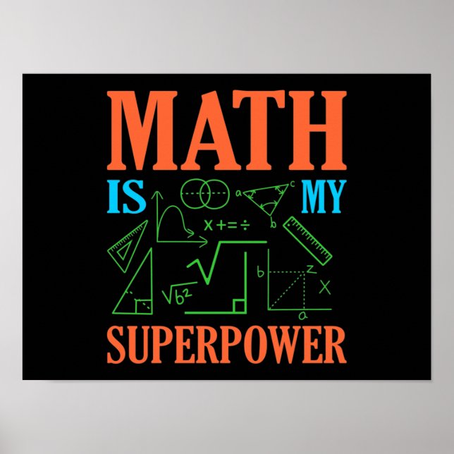 Math är Superpower Teacher Mathematics Math Poster (Framsidan)
