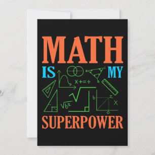 Math är Superpower Teacher Mathematics Math Tack Kort