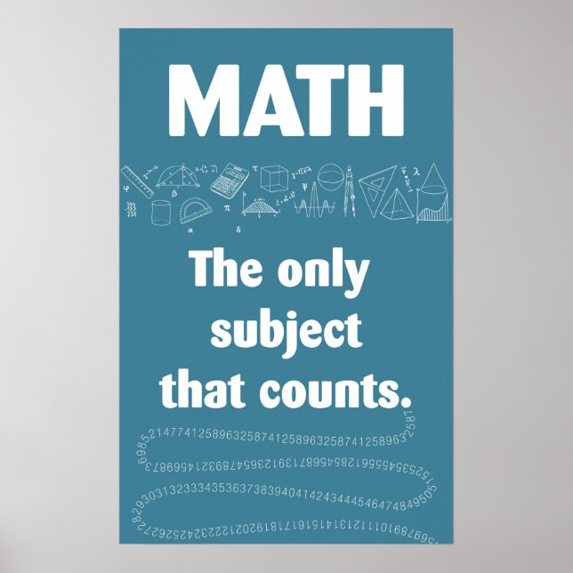 Math bara subjekt som räknas. poster (Framsidan)