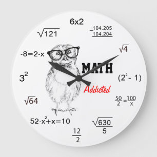 Math beroende nerdy uggla stor klocka