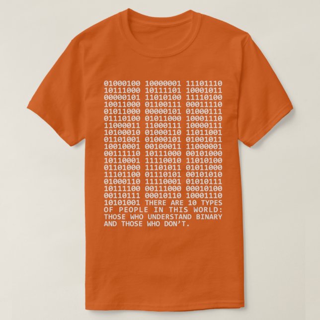 math Binary: 10 typer av personer T Shirt (Design framsida)