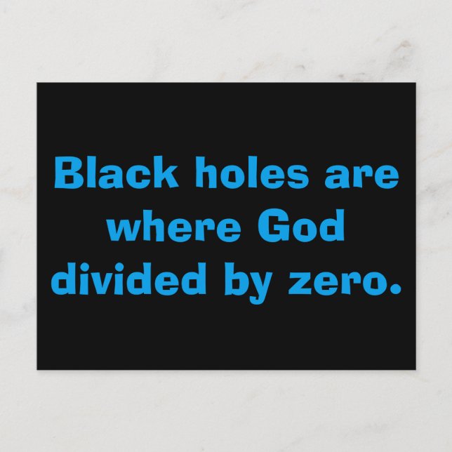Math Black Hål-vykort Vykort (Framsida)