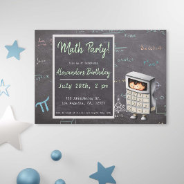 Math Blackboard med Equation Calculator Birthday Inbjudningar
