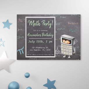 Math Blackboard med Equation Calculator Birthday Inbjudningar