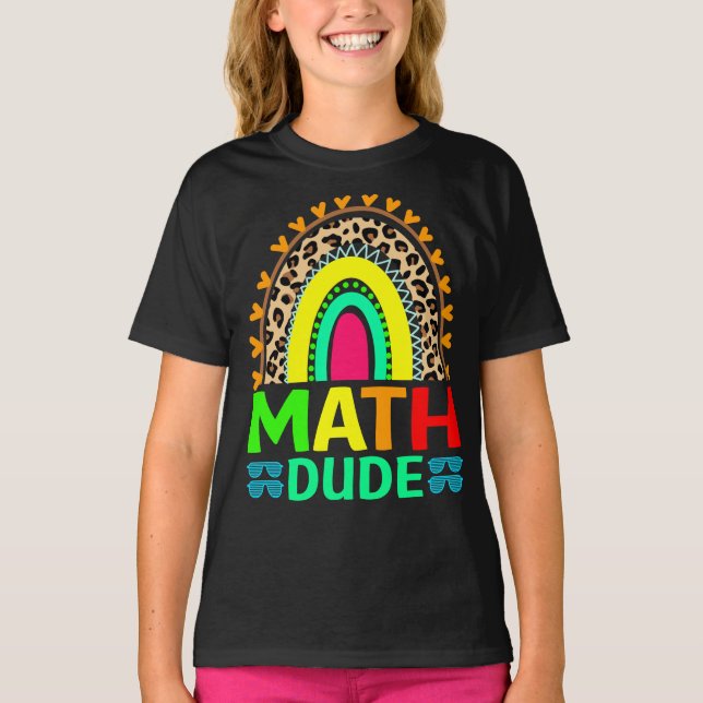 Math Boy Leopard Back to school T-Shirt (Framsida)
