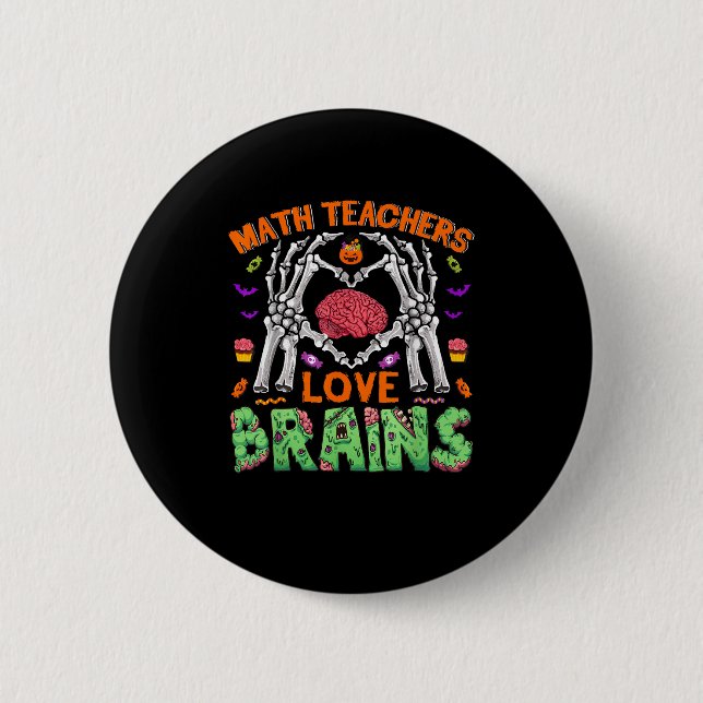 Math Brain Heart Skeleton Hand Zombie Halloween Knapp (Framsida)