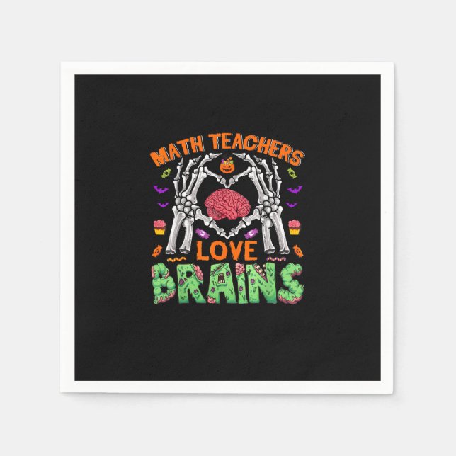 Math Brain Heart Skeleton Hand Zombie Halloween Pappersservett (Framsidan)