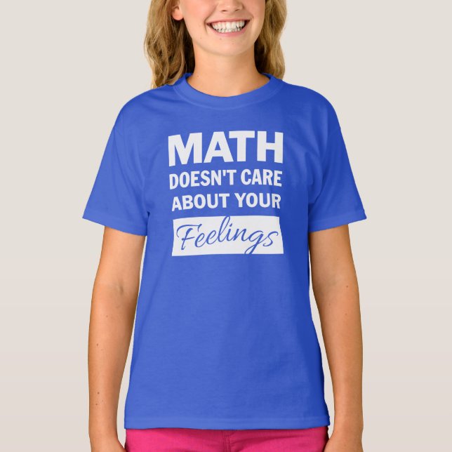 Math bryr sig inte om vit textskiva t shirt (Framsida)