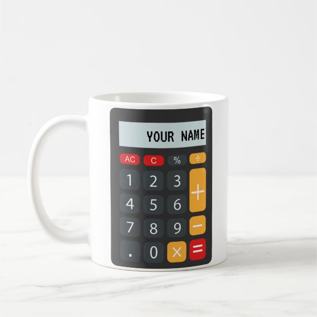 Math Calculator Personlig Namn Kaffemugg (Vänster)