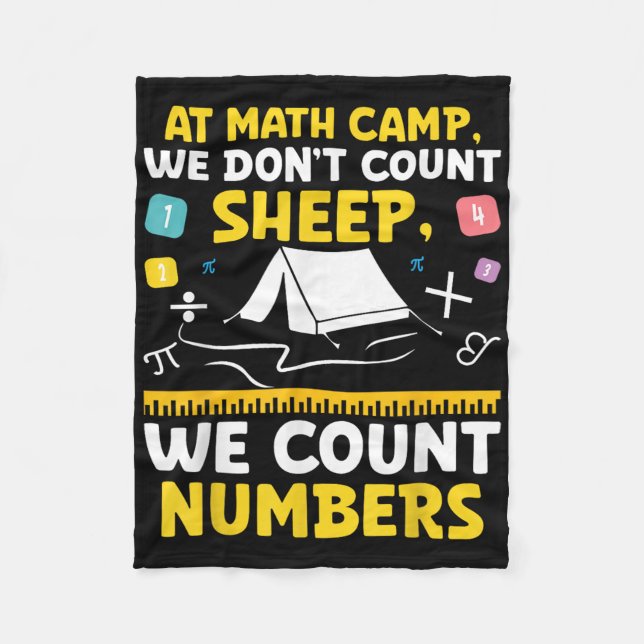 Math Camp Math Camper Mathematician Camping Mathem Fleecefilt (Framsidan)